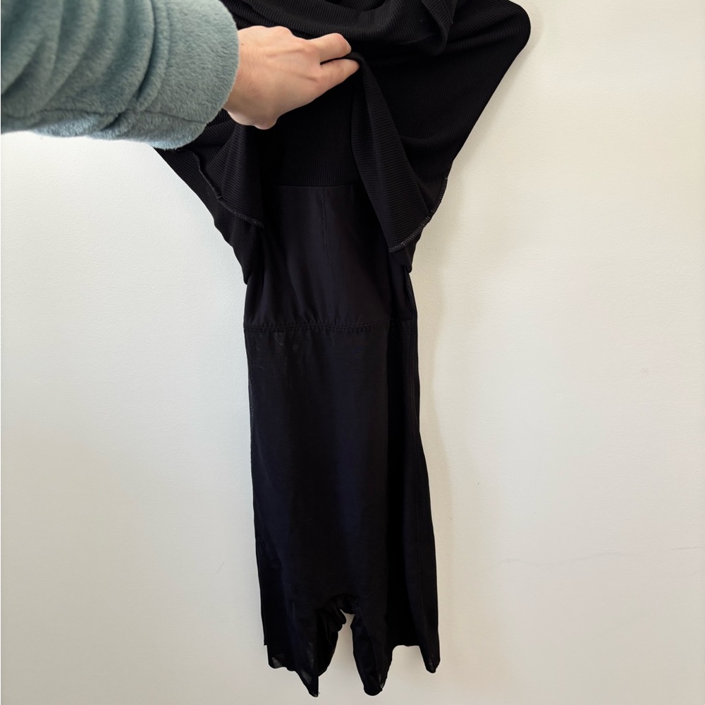 Black ribbed Dress w/ shapewear romper - Picture 4 of 4